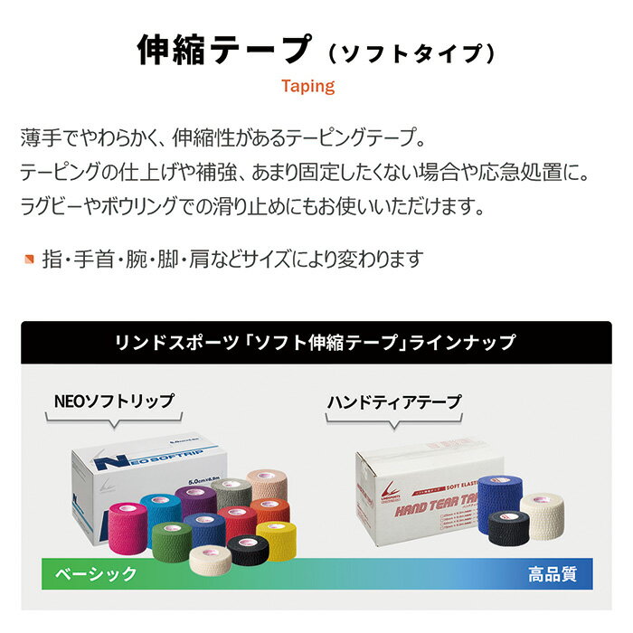 ソフト伸縮テープ NEO ソフトリップ 75mm×6.9m16本 50mm×6.9m24本 同色同サイズ1箱/6箱 テーピングテープ LINDSPORTS リンドスポーツ 3