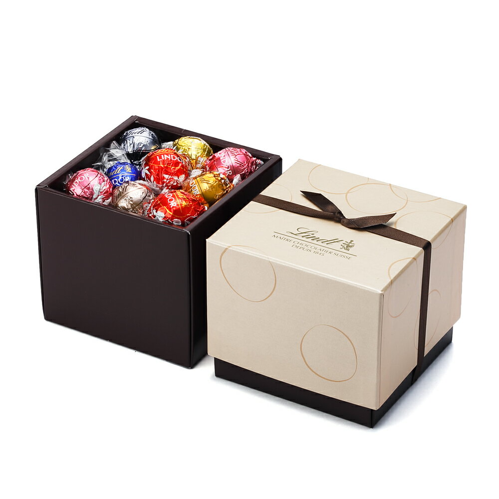 リンツ Lindt チョコレート リンドールスクエアギフトボックス 6種27個入り【チョコ ギフト かわいい おしゃれ お菓子 職場 ばらまき 個包装 プチギフト お礼 プレゼント スイーツ lindor ブランド 可愛い 退職 お歳暮 秋 リンツチョコ オシャレ 誕生日】