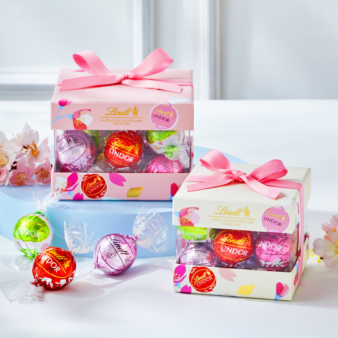 リンツ Lindt チョコレート リンドール ホワイトデー リボンギフトボックス 14個入｜ホワイトデー チョコ ギフト プレゼント プチギフト 可愛い 洋菓子 スイーツ お菓子 おしゃれ 個包装 小分け リンツチョコ 誕生日 お返し 職場 退職 転職