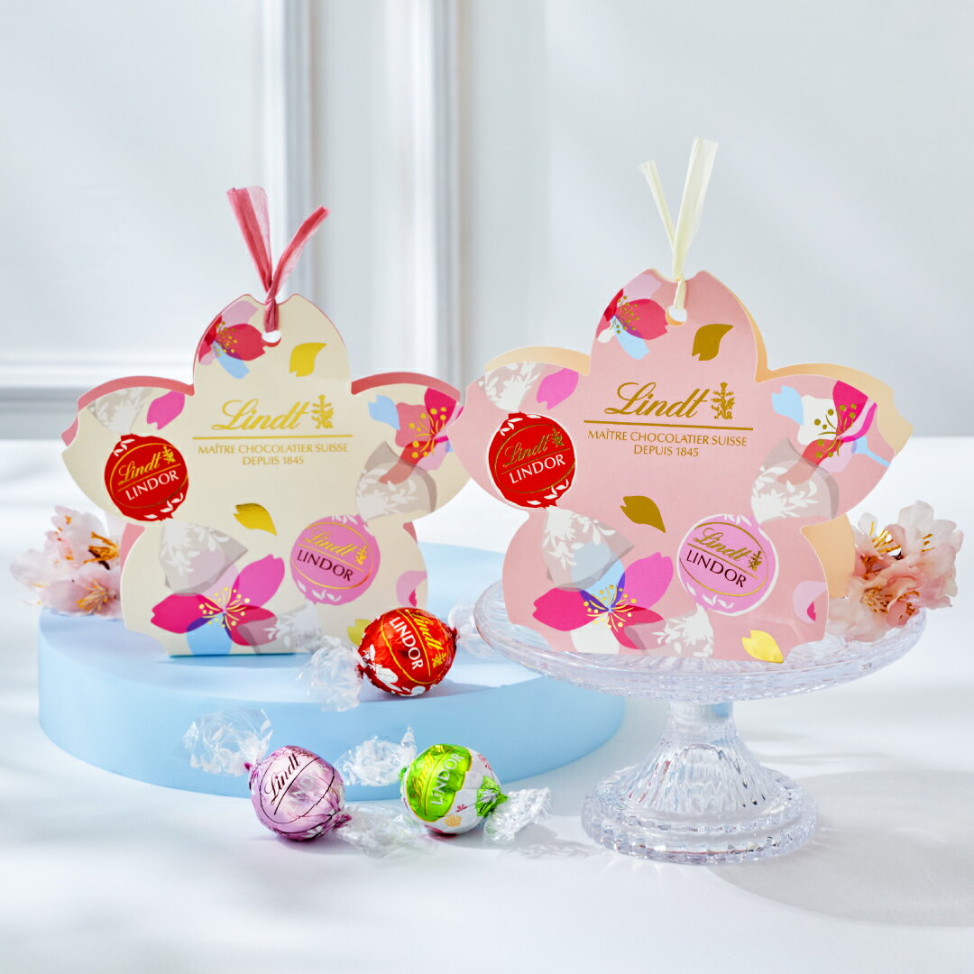 リンツ Lindt チョコレート リンドール 3個入 さくら ホワイトデー ミニギフトボックス｜ホワイトデー チョコ ギフト プレゼント プチギフト 可愛い 洋菓子 スイーツ お菓子 おしゃれ 個包装 小分け リンツチョコ 誕生日 お返し 職場 退職 転職