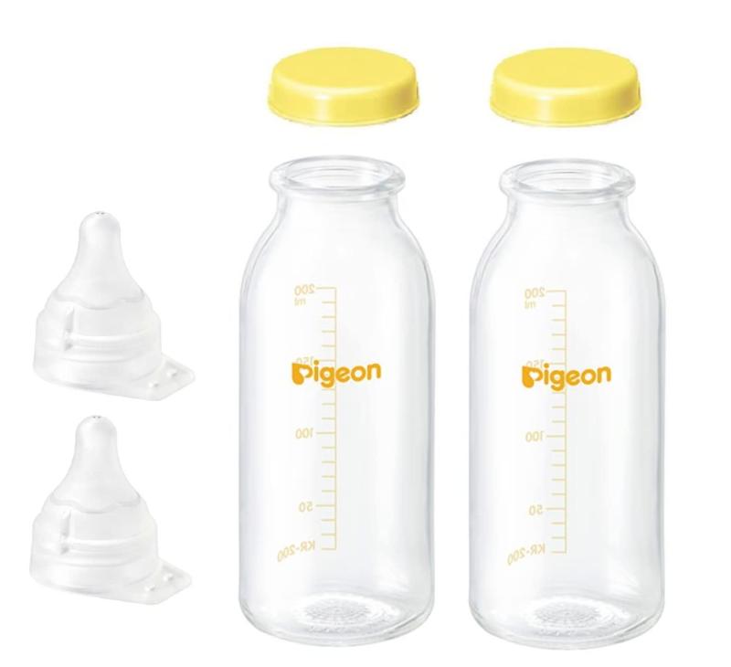 ピジョン 母乳実感 直付け 哺乳瓶200mlセット 透明（低負担・流量大）2セット