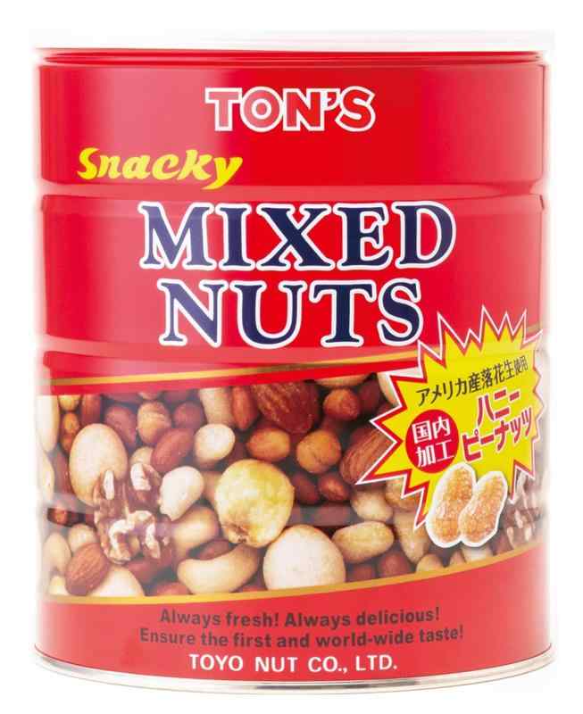 東洋ナッツ食品 スナッキーミックスナッツ缶 大容量 8種配合 アーモンド カシューナッツ おつまみ 650g