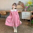 女の子用 ワンピース 洋風プリンセスドレス 子供服 春秋 ピンク レッド 長袖