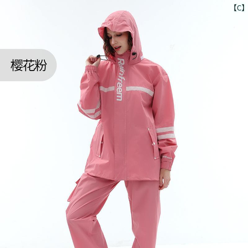 オートバイ用 レインコート ライディングスーツ 大人用 男女兼用 カップル用 スプ...