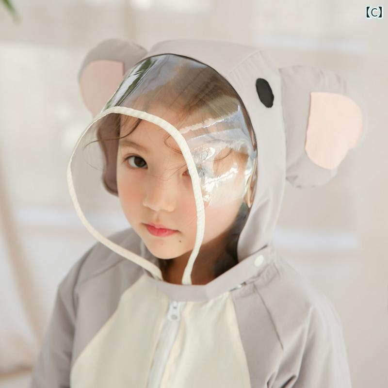 LINEAR shopの幼児パンダ男の子女の子レインコートかわいい子供動物2歳3歳男性ポンチョ｜アングル3