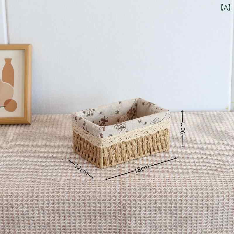 織物 収納 バスケット コーヒー テーブル リビング ルーム 雑貨 衣類 化粧 品 ボックス 模造 籐 デスク..