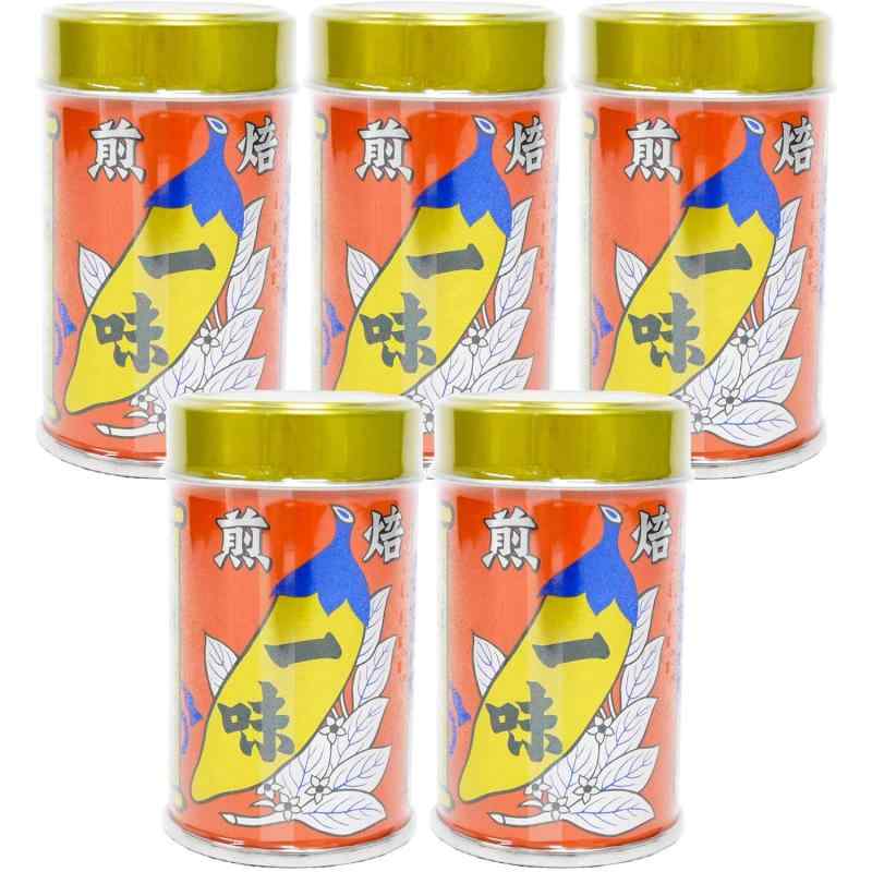 八幡屋磯五郎 焙煎一味唐からし 缶 12g ×5個