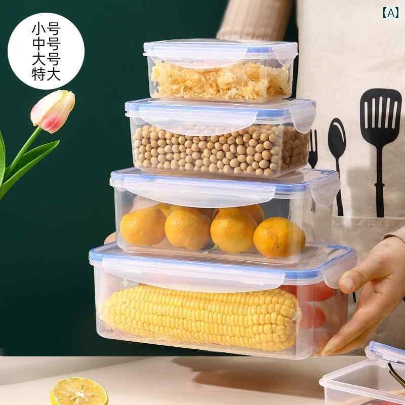 プラスチック 電子 レンジ 加熱 ランチ ボックス 蓋 付き オフィスワーカー 密封 長方形 防湿 クリア 日用品 小物入れ 家庭 キッチン