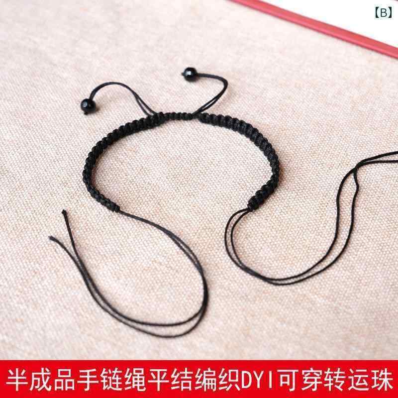 ハンド ロープ フラット ノット 編 組 ブレスレット アクセサリー シンプル メンズ レディース DIY ゴールドジュエリー ウェアラブル 転送 ビーズ