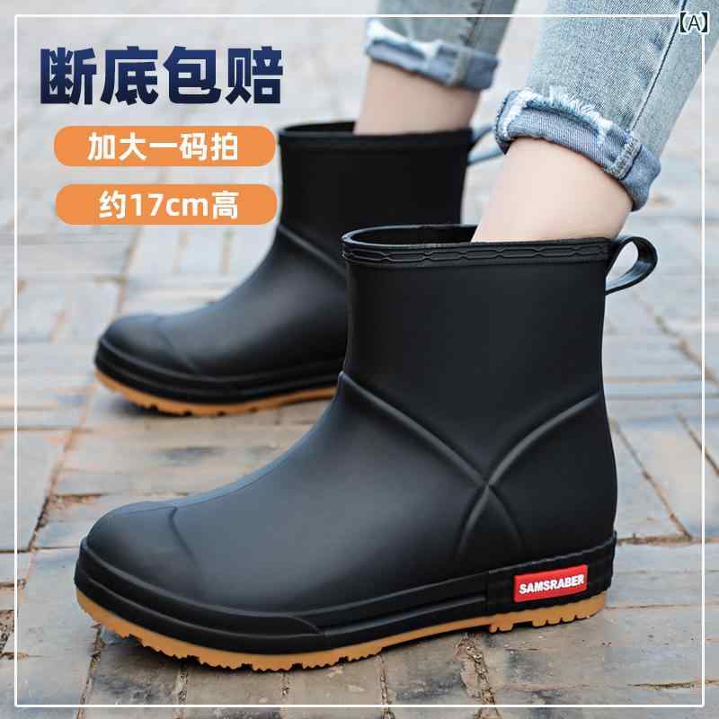 女性用 レインブーツ 男性用 ミッド チューブ 学生用 防水・ 保温 軽量・ 厚手・ ベルベット 素材・ 滑り止め・ 耐摩耗性・ カップル