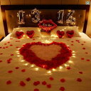 ローズ シミュレーション 花びら ベッド 散乱 花 誕生日 屋外 結婚式 部屋 装飾 用品 中国 バレンタイン デー 風船 飾りつけ