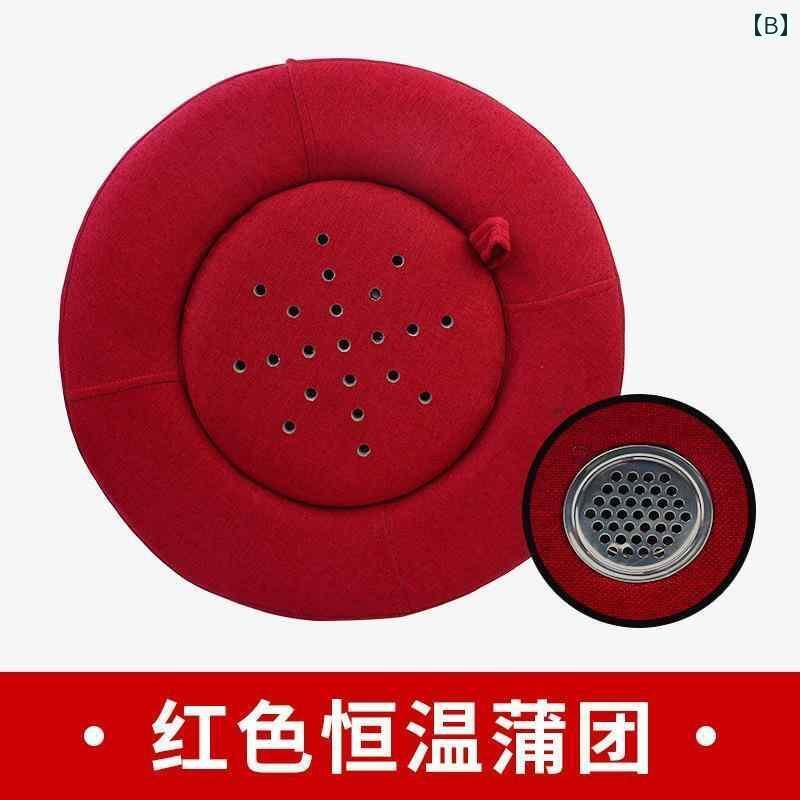 LINEAR shopの灸 布団 座り 器具 大型 温度 制御 加熱 クッション 家庭用 スツール 燻 蒸 無 煙 リビング インテリア ダイニング ブラウン｜アングル2