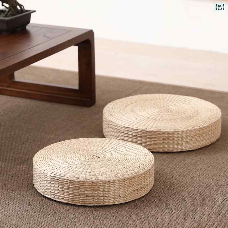 布団 クッション 家庭用 床 ラウンド 瞑想 バルコニー 畳 わら 出窓 スツール 座布団 椅子 リビング 和..