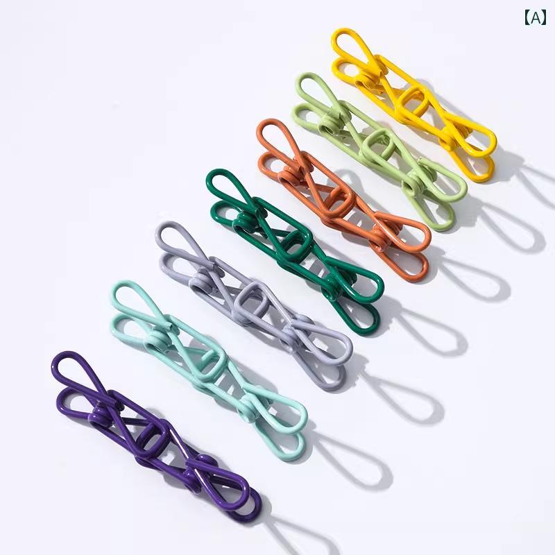 多機能 洗濯 ばさみ 家庭用 衣類 乾燥用 用途 小型 物干し マルチ クリップ 防風 強力 固定 鉄製浸漬塗..