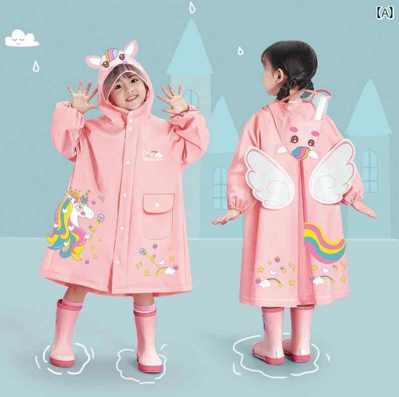 子供用 レインコート 男の子 女の子 ユニセックス 幼稚園 小学生 通学 スクール ランドセル ポンチョ 分割 防水 パステルカラー