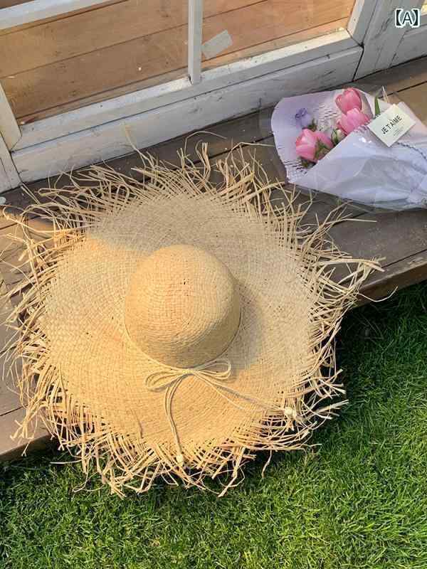 ソーダ 夏 つば広 麦わら帽子 旅行 日焼け防止 休暇 ビーチ 女性 日よけ サンハット 太陽 レディース かわいい オールシーズン