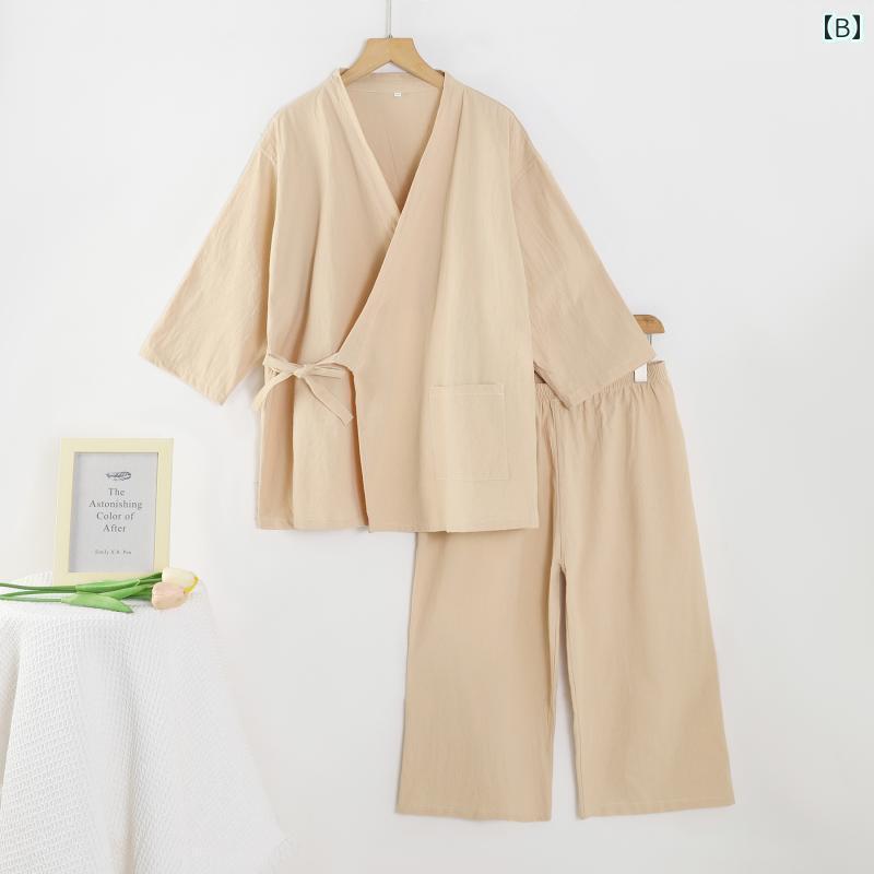 タイ式 マッサージ スーツ コットン＆ リネン スウェット スチーム 女性 理学 療法 7点 パンツ カーディガン 着物 サウナ 秋冬 バ パジャマ メンズ