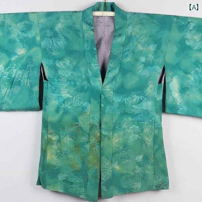 ヴィンテージ 伝統的な 日本の 着物 浴衣 羽織 和風 プリント ステージ ショート ルーズ コート カーディガン モダン