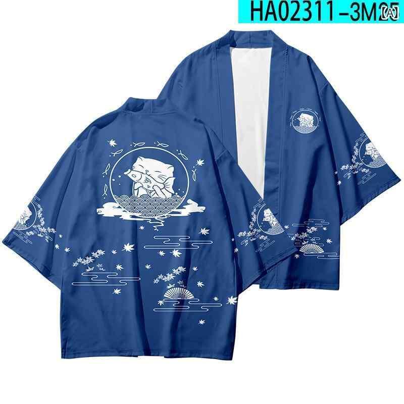 メイプル フィッシュ ルアー ザ キャット 和風 羽織り ローブ スーツ 日焼け防止 コート 浴衣 夏 男女兼用 カーディガン 服 シャツ