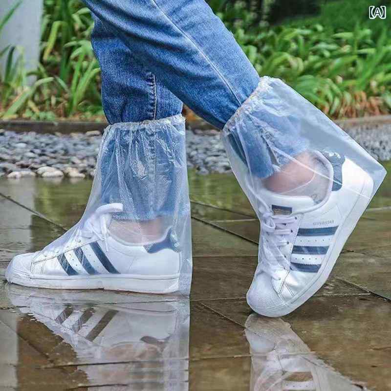 使い捨て レインシューズ カバー 滑り止め 男女兼用 防水 厚手 耐摩耗性 雨の日 アウトドア 高校生用 飼育用 シューズ フリーサイズ