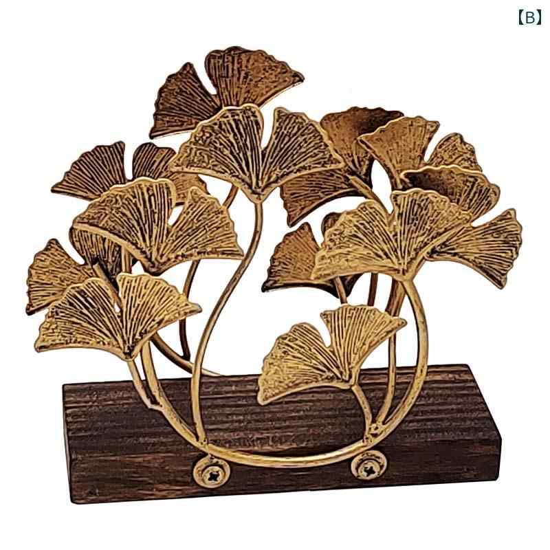 北欧 キッチン レストラン 卓上 イチョウの葉 垂直 ペーパー タオルホルダー ナプキンホルダー 木製 底 おしゃれ レトロ ホーム