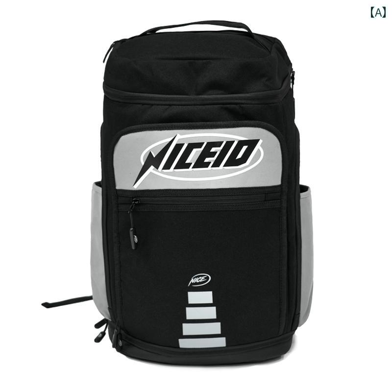 NICE NICEID バックパック バスケットボール バッグ スポーツ 多機能 実用的 旅行用 トラベル カーボンブラック セメントグレー