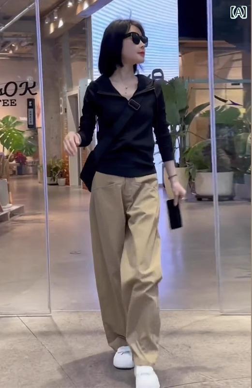 Three-Quarter - 2025 春秋 レディース 長袖 Tシャツ トップスジップアップパーカー フード付き フーディー