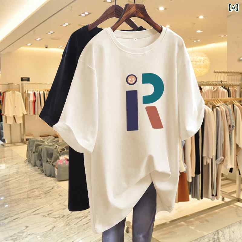 Other - アプリコット 綿 半袖 Tシャツ レディース 夏 ミドル丈 2025 商品 ゆったり 薄手 トップス プリント カジュアル