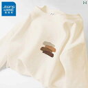 ゆったり 長袖 Tシャツ レディース 2025 春秋 スタイル ベージュ ボトムス ラウンドネック 綿 トップス カットソー シンプル(4)