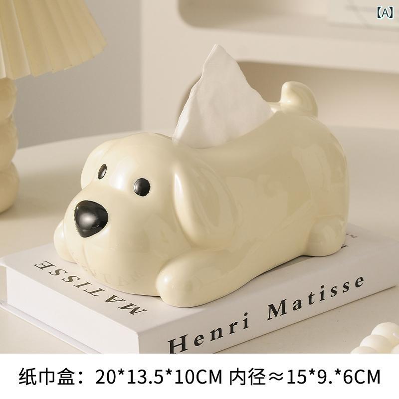 かわいい ティッシュ ボックス ペーパー 犬 ドッグ ポップティッシュ入れ 材質: セラミック