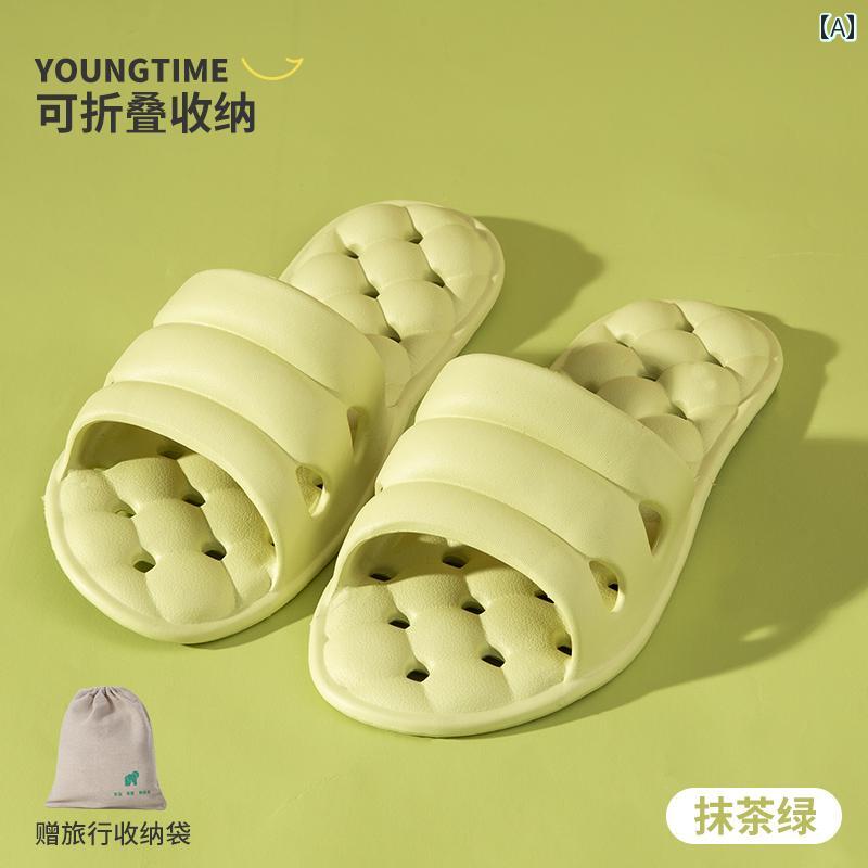 折りたたみ スリッパ ポータブル ビーチ サンダル 旅行 バス 滑り止め カップル ホーム 出張 トラベル ルームシューズ インテリア リビング