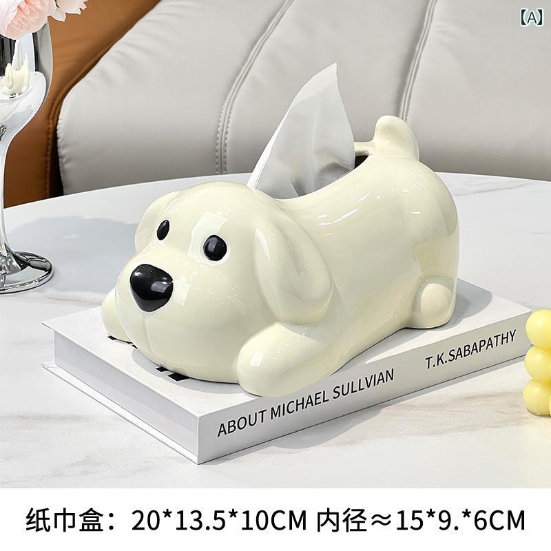 かわいい 犬ティッシュボックス おしゃれ ドッグ パピー ティッシュケース ポップ インテリア材質: セラミック