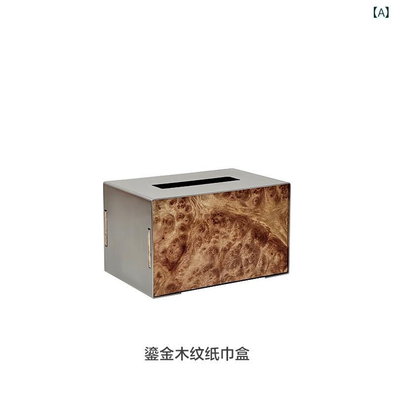 軽量 豪華 ステンレスチール ティッシュ ボックス 家庭用 家具 リビング ルーム デスク トップ 装飾 インテリア コンパクト