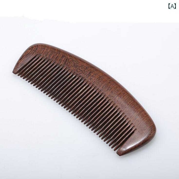 黒金 白檀 櫛 小豆 アカシア 木 帯電防止 脱毛 健康 マッサージ 小さめ 桃 女性 レディース スタイリング おしゃれ 美容
