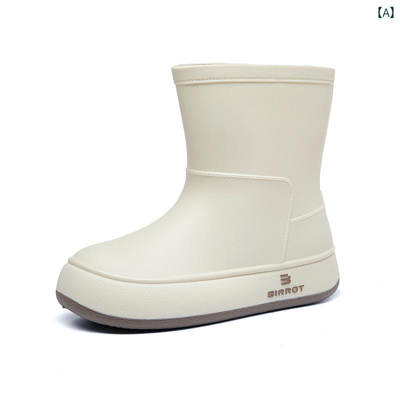 日本製 レインブーツ レディース 冬 プラスベルベット 暖かい キッチン 作業 滑り止め ゴム 靴 大人 アウトドア ウォーター シューズ