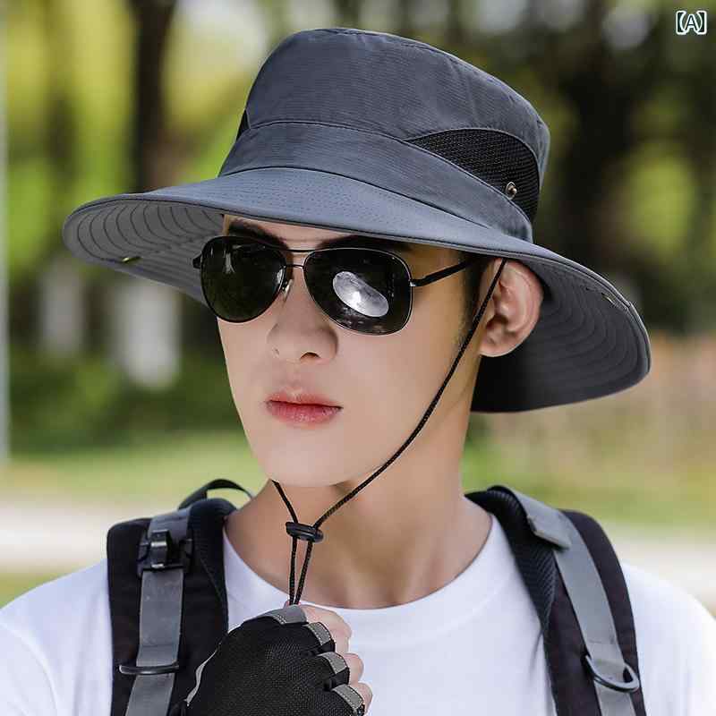 メンズ 夏用 日焼け防止 紫外線 対策 サンハット アウトドア 登山 釣り 日よけ フィッシャーマン 無地 シンプル