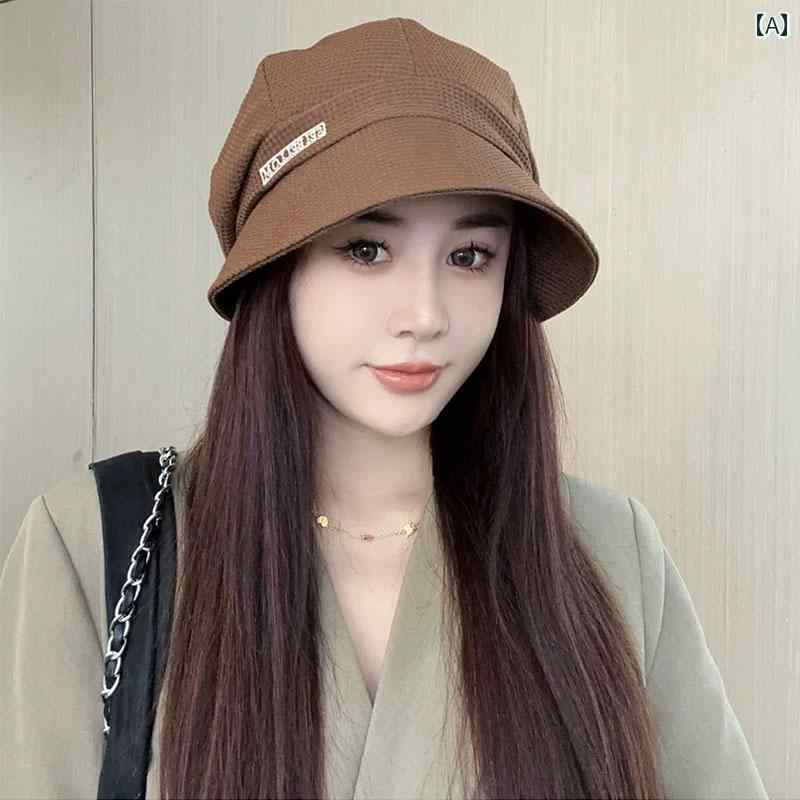 女性用 帽子 2025 春夏 フィッシャーマン ハット 暖かい 万能 ダックビル キャップ 頭囲が 大きく シンプル カジュアル