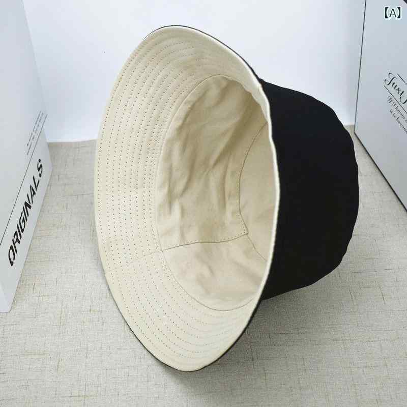 両面 フィッシャーマン ハット メンズ レディース 夏 韓国 学生 日よけ 日焼け防止 丸顔 カップル 帽子 カジュアル