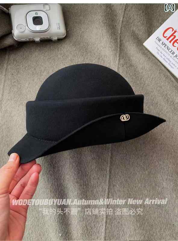 秋冬用 ウール 帽子 つば カール 登山用 暖かい バケットハット ベイスン おしゃれ かわいい シンプル カジュアル