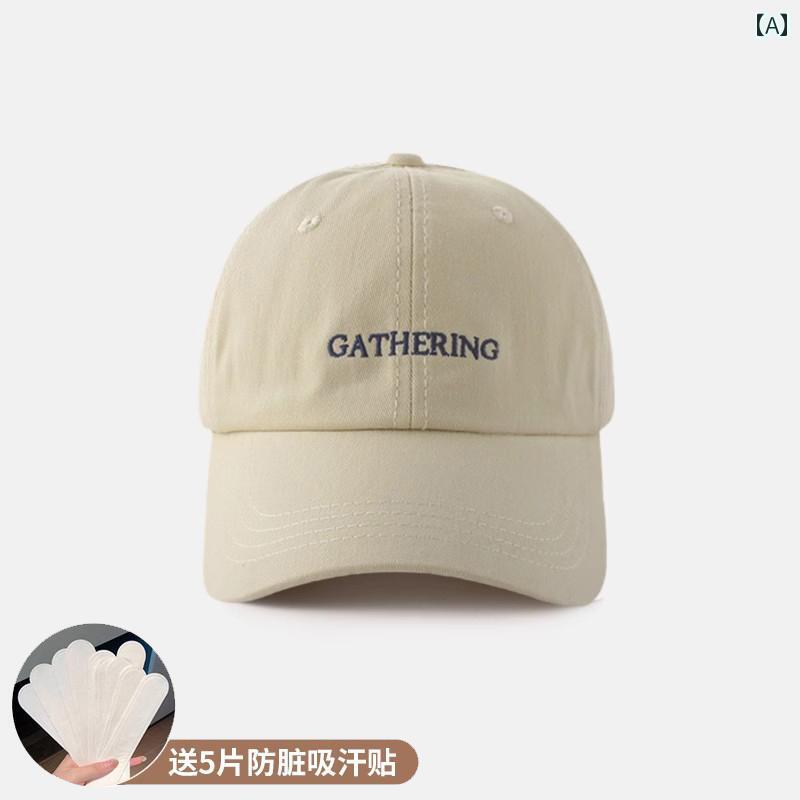 女性用 帽子 ひさし 付き キャップ 顔付きの 小さめ 野球 帽 男性 春秋 日よけ レディース ロゴ カジュアル