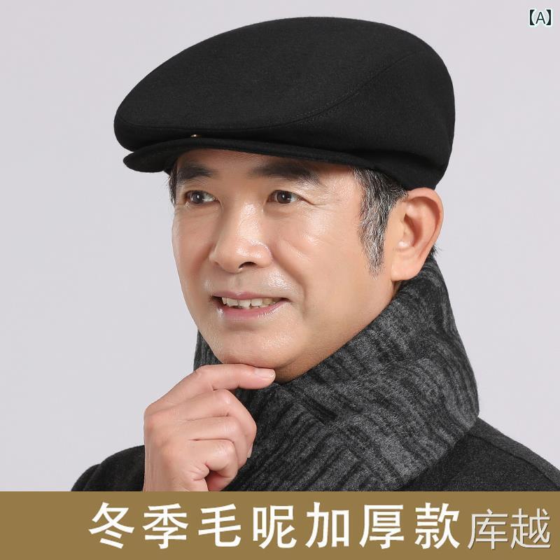 老人 帽子 男性 春秋 50歳の60代 暖かい お じいさん 70 前向き 冬 シンプル おしゃれ カジュアル ブラック