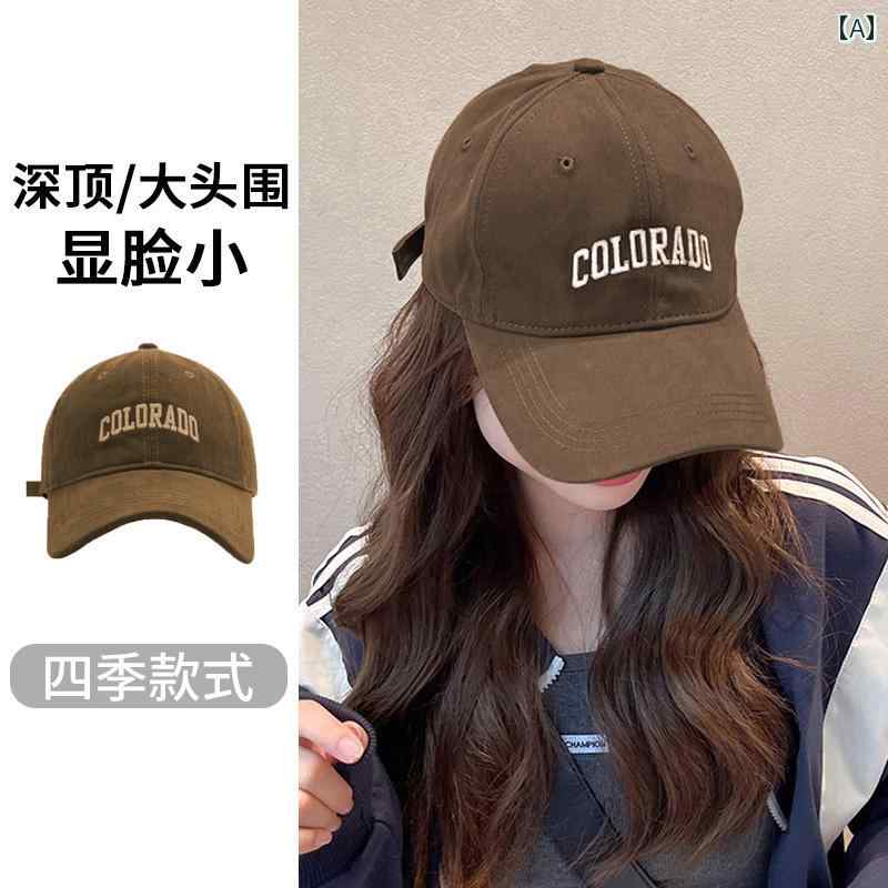 深めの トップ 頭囲 拡大 女性用 野球 帽 2025 春秋 新型 小顔効果 夏用 日焼け防止 帽子 ロゴ カジュアル