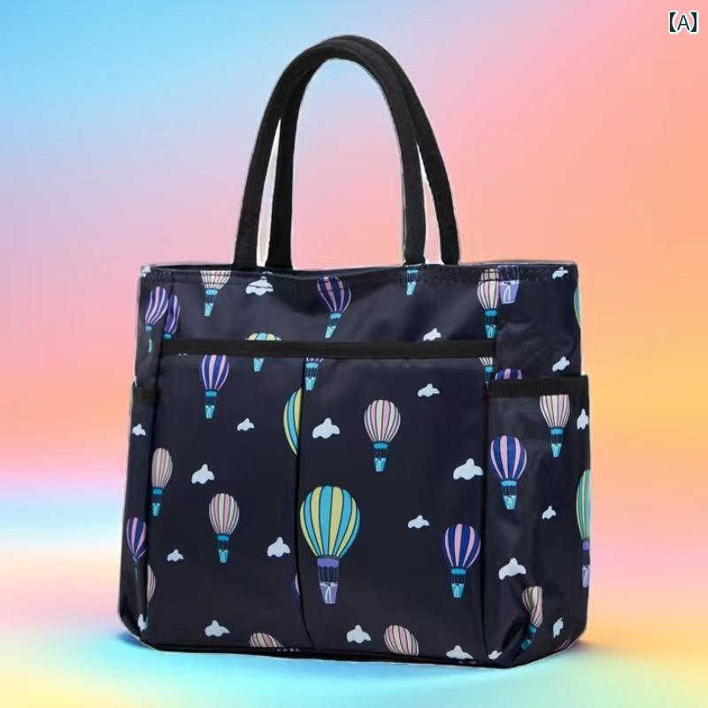 Bags, School Rucksacks - 厚手 多層 ジッパー バッグ ママ プリント ショッピング 仕事用 携帯電話 傘 ランチ ボックス 収納 付き かわいい カジュアル
