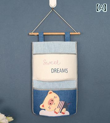 ベッド サイド 収納 吊り下げ バッグ 布製 寝室 壁掛け ドア 小さい かわいい インテリア おしゃれ リビング バスルーム 立体