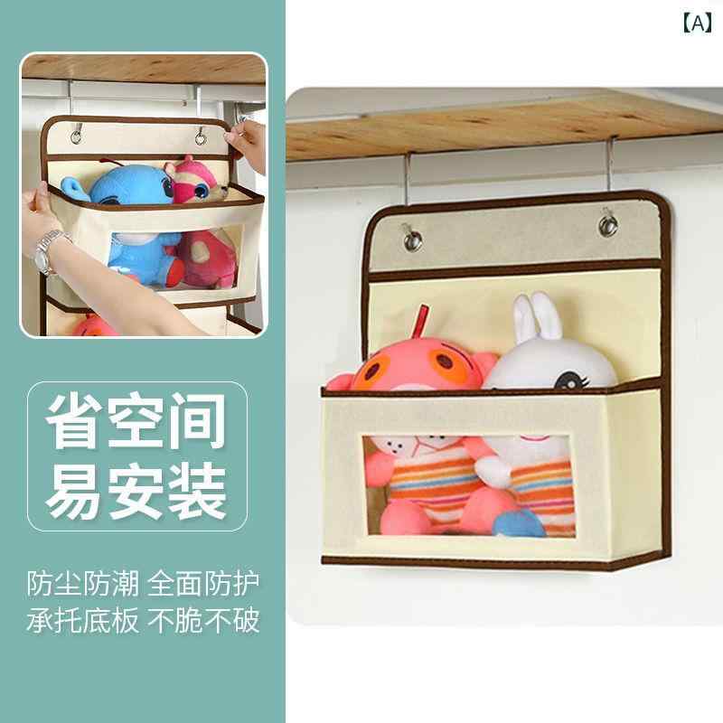 ベッド 収納 ラック ワードローブ 吊り 壁 ドア バック バッグ 上段 二段 多層 かわいい インテリア おしゃれ リビング バスルーム