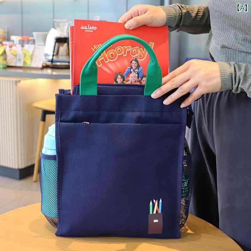 Bags, School Rucksacks - キャンバス ハンドバッグ 情報 オフィス 書類 A4 ブック バッグ小 中学生 トートバッグ 復習 補習 カジュアル シンプル