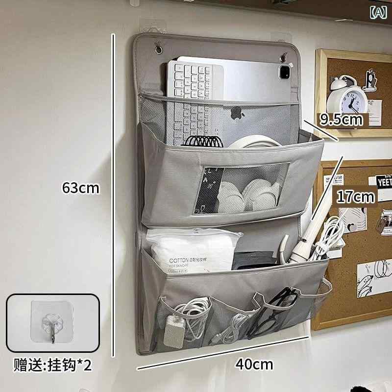 ベッド 収納 吊り下げ バッグ 壁掛け ラックワードローブ ウォールポケット 無地 シンプル 整理 クリア窓 クローゼット おしゃれ