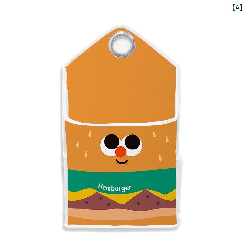 ハンバーガー ボーイ 収納 吊り下げ バッグ 壁 ドア 布 バス ルーム かわいい カジュアル インテリア おしゃれ 北欧風 カラフル