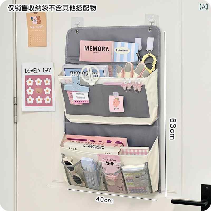 パンチ フリー 壁掛け 収納 バッグ 壁 家庭用 ドア 後ろ 学生 寮 文房具 整理 工芸品 雑貨 バスケット シンプル おしゃれ