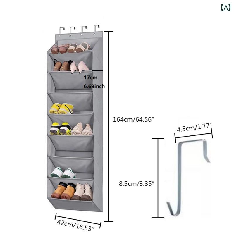 多機能 雑貨 収納 吊り下げ バッグ オックスフォード 布 多層 ドア 靴 壁 ブラック シンプル インテリ..